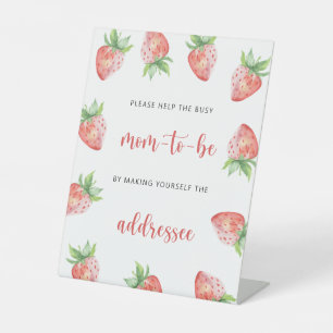Strawberry - Help the Busy Mom-to-Be  Pedestal Sign