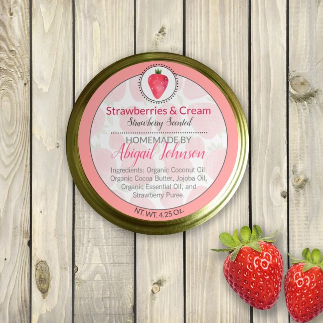 Strawberry Homemade Body Butter or Scrub Label (Creator Uploaded)