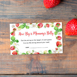 Strawberry How Big is Mommy's Belly Game Ticket Enclosure Card