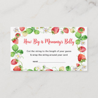 Strawberry How Big is Mommy's Belly Game Ticket Enclosure Card