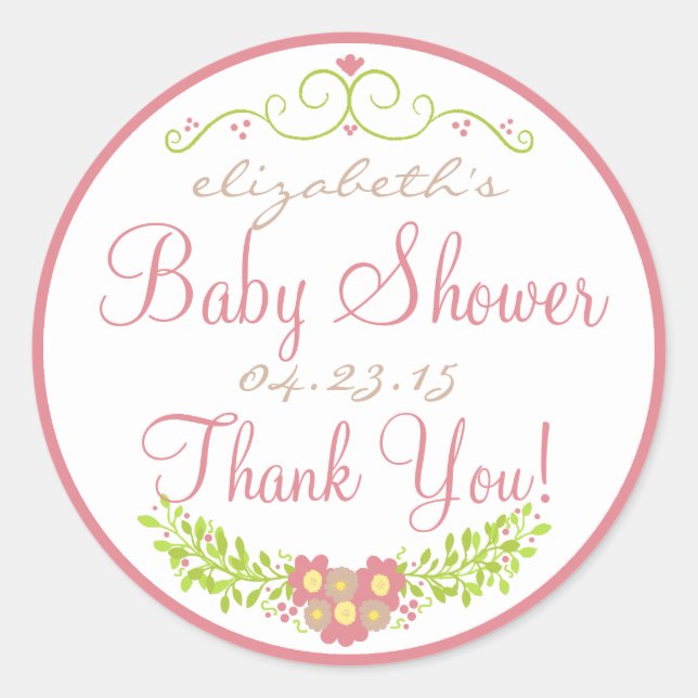 Strawberry Ice and Almond Colours Shower Classic Round Sticker (Front)