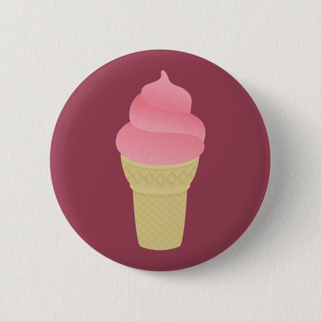Strawberry Ice Cream 2 Inch Round Button (Front)
