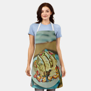 Strawberry ice cream cake apron