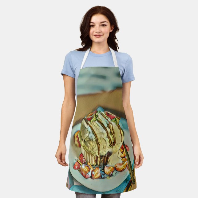 Strawberry ice cream cake apron (Worn)