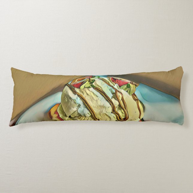 Strawberry ice cream cake body pillow (Front)