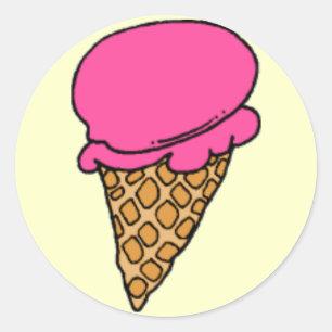 Strawberry Ice Cream! Classic Round Sticker