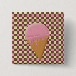Strawberry Ice Cream Cone Buttons