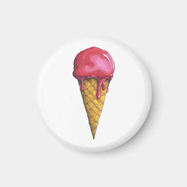 Strawberry Ice-cream cone Magnet (Front)