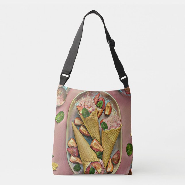 Strawberry ice cream crossbody bag (Front)