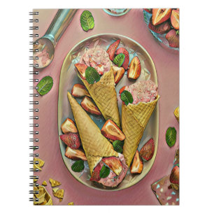 Strawberry ice cream notebook