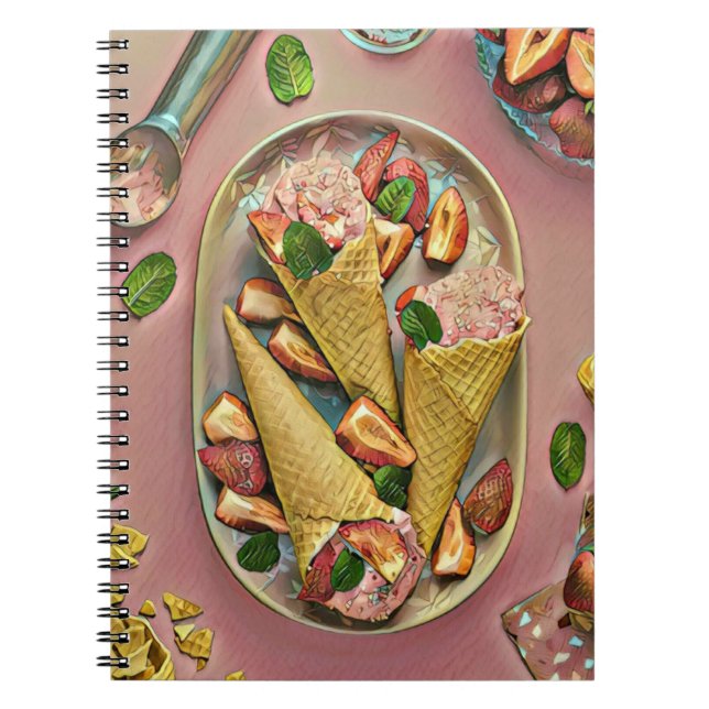 Strawberry ice cream notebook (Front)