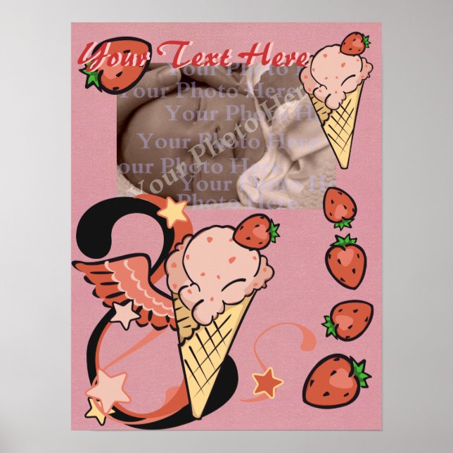 Strawberry Ice Cream Poster (Front)