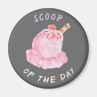 Strawberry ice cream scoop chalkboard look magnet