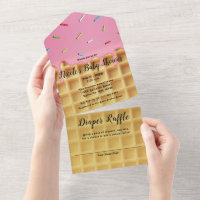Strawberry Ice Cream Waffle Cone Birthday