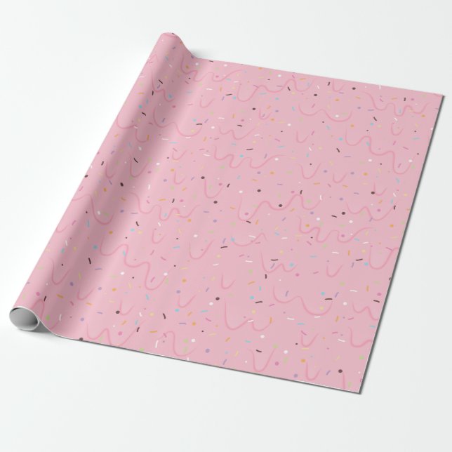 Strawberry Ice Cream  Wrapping Paper (Unrolled)