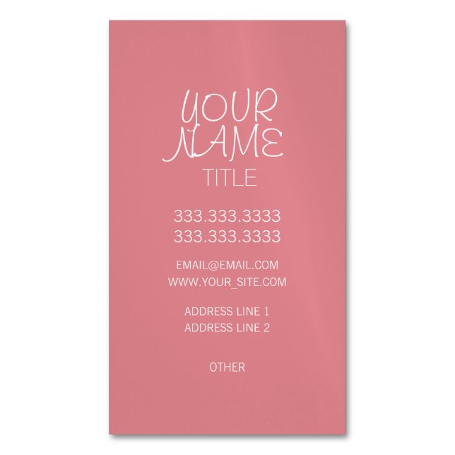Strawberry Ice Freehand Simple Magnetic Business Card (Front Vertical)