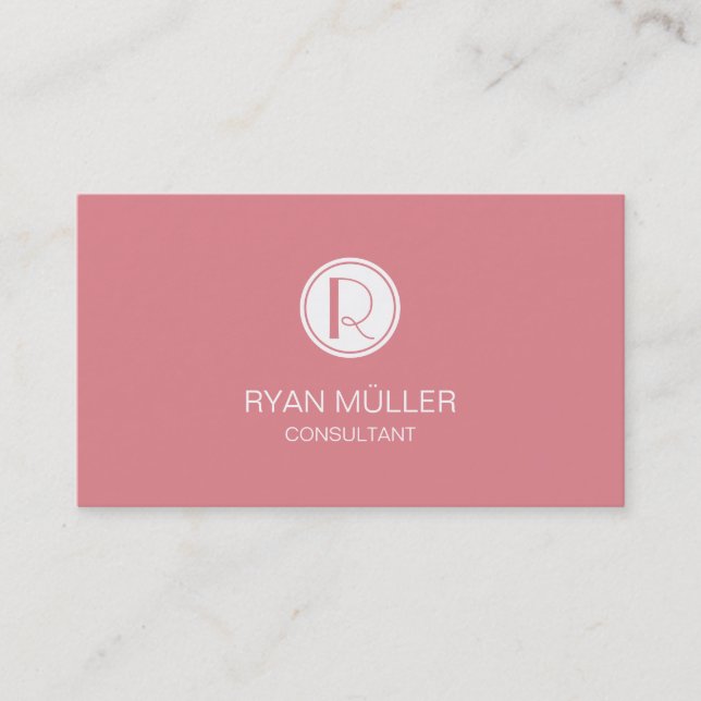 Strawberry Ice Professional Chic and Monogram Business Card (Front)