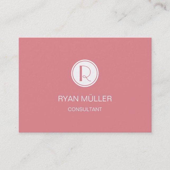 Strawberry Ice Professional Plain and Monogram Business Card (Front)