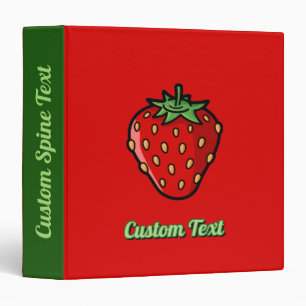Strawberry Icon 3 Ring Binder