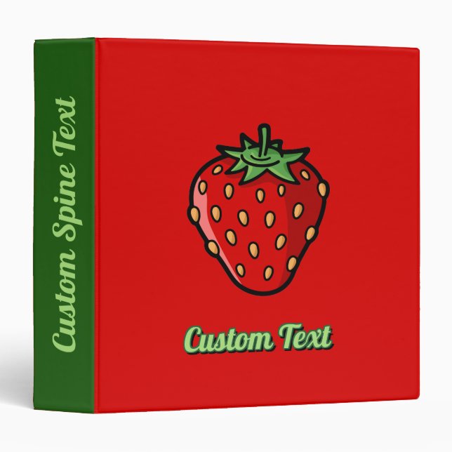 Strawberry Icon 3 Ring Binder (Front/Spine)