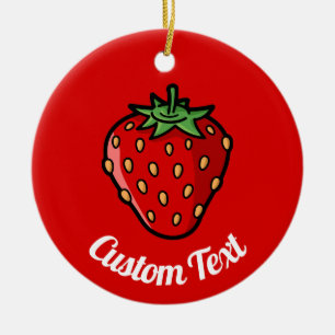 Strawberry Icon Ceramic Ornament