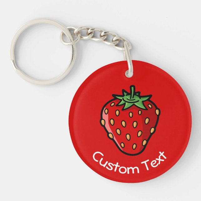 Strawberry Icon Keychain (Front)