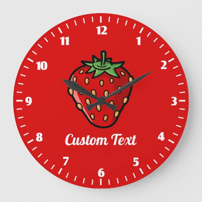 Strawberry Icon Large Clock (Front)