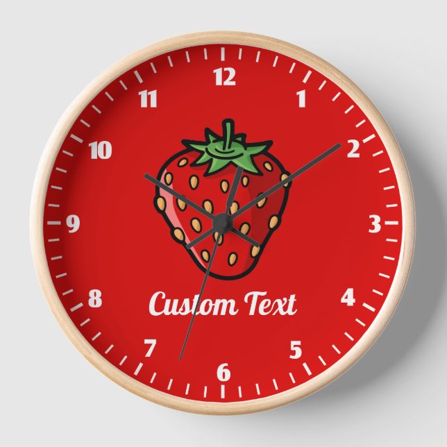 Strawberry Icon Large Clock (Front)