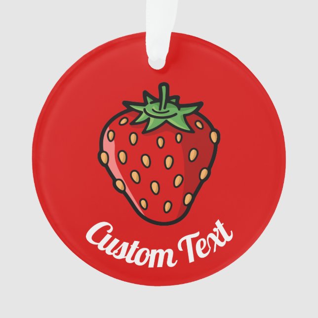 Strawberry Icon Ornament (Front)