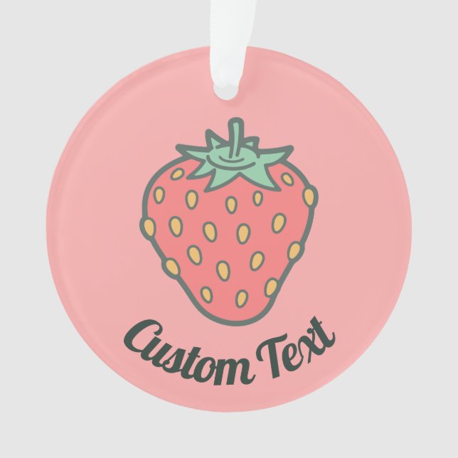 Strawberry Icon Ornament (Front)
