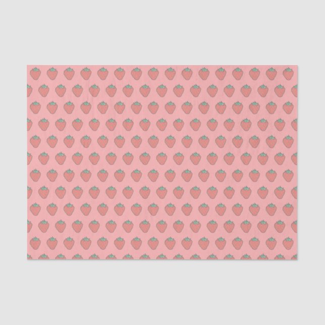 Strawberry Icon Pattern Tissue Paper (Front)