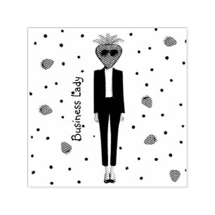 Strawberry in Suit-Ofice Chic Fashion Fruit Illust Self-inking Stamp