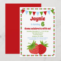 Strawberry Invitation Girls Birthday Party