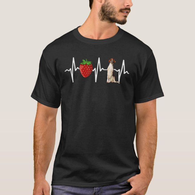 Strawberry Irish Red And White Setter Heartbeat Do T-Shirt (Front)