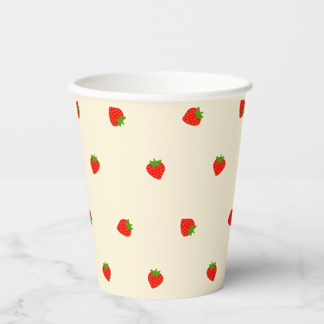 Strawberry Ivory Paper Cups (Front)