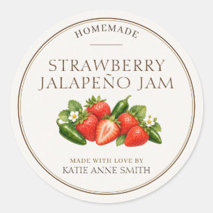 Strawberry Jalapeño Jam Personalized Jar Labels