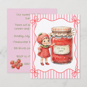 Strawberry Jam Birthday Invite Digital Download