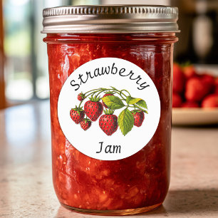 Strawberry Jam Canning Jar Label