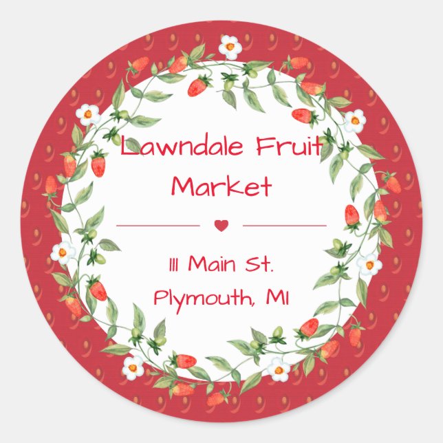 Strawberry Jam Canning Label (Front)