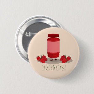 Strawberry Jam cartoon character   Button