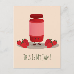 Strawberry Jam cartoon character   Postcard