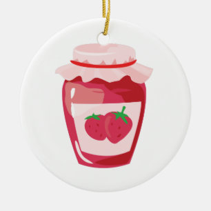 Strawberry Jam Ceramic Ornament