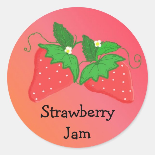 Strawberry Jam Classic Round Sticker (Front)