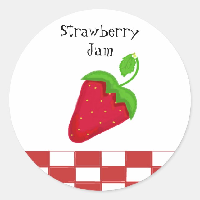 Strawberry Jam Classic Round Sticker (Front)