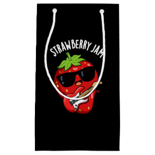 Strawberry Jam Funny Fruit Pun Dark BG Small Gift Bag