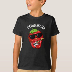 Strawberry Jam Funny Fruit Pun Dark BG T-Shirt