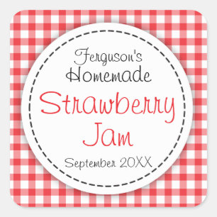 Strawberry jam jar food label