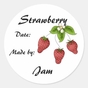 Strawberry Jam Jar Label (Customize)