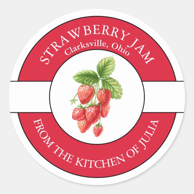 Strawberry Jam Label  (Front)