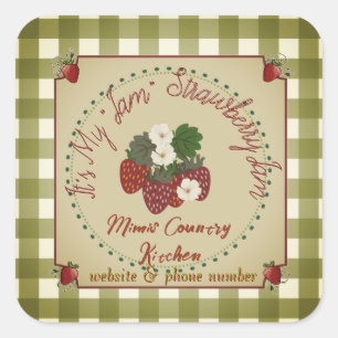 strawberry jam large label 